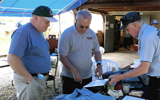 Club merchandise available at a meet.